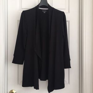 New Directions Cardigan Small Black Side Pockets Open Front Soft Comfy